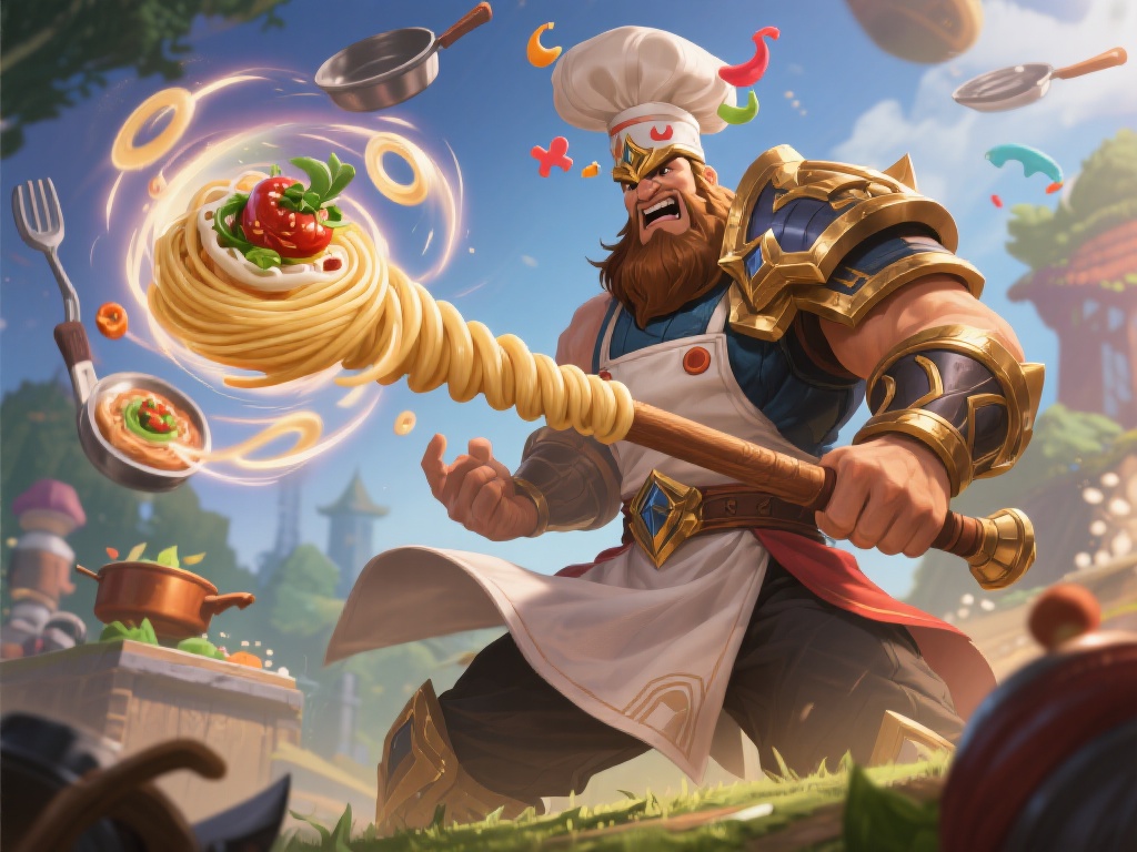 英雄联盟愚人节皮肤:墨菲特布隆盖伦全新模型图发布 盖伦的愚人节新形象同样令人捧腹。官方赋予