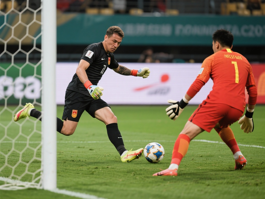 颜骏凌失误送礼 马特乌斯抓住机会破门 在足球比赛中,门将的每一次传球都可能成为