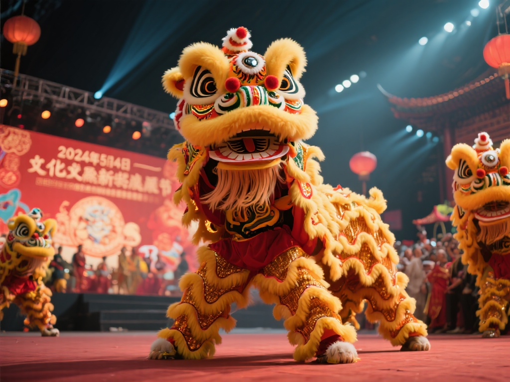 20250504传统舞狮艺术盛典隆重上演 舞狮,这一充满活力的民俗活动,不仅是中国